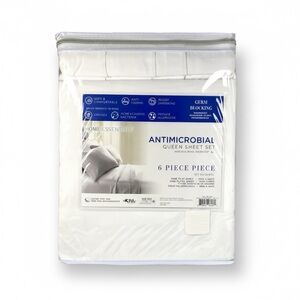 Home Essentials Antimicrobial White Full Queen Sheet and Pillowcase Set